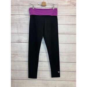 VICTORIA’S SECRET PINK YOGA  BLING SEQUIN FOLDOVER  LEGGINGS SMALL FUCHSIA NWT